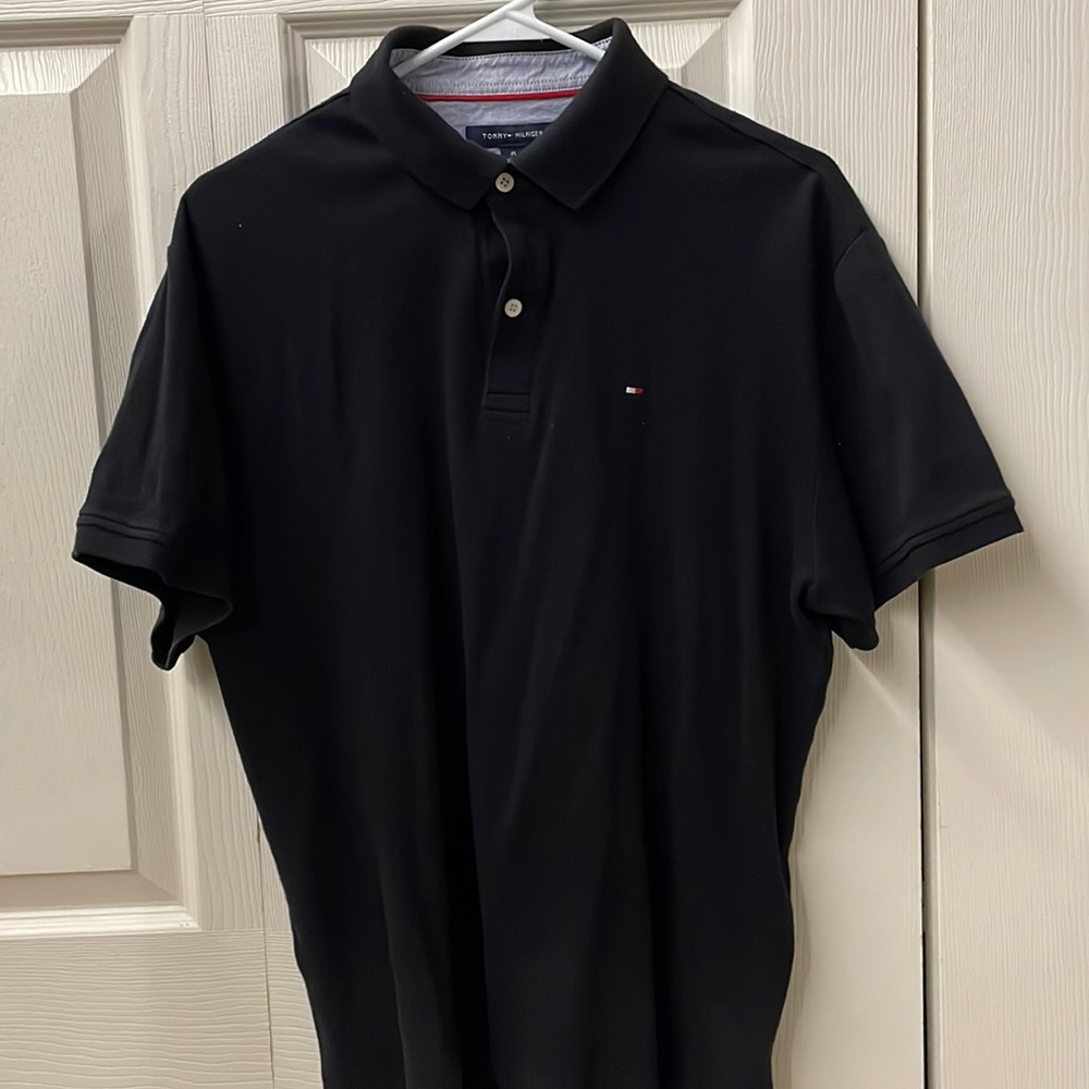 Black Tommy Hilfiger polo shirt